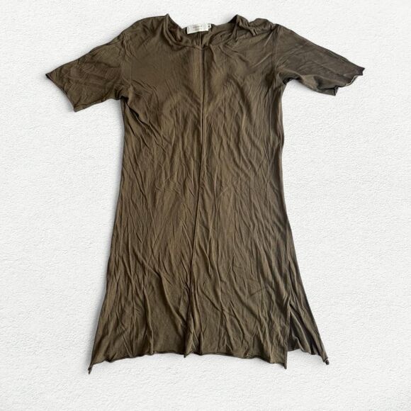 Knomadik by Daniel Patrick Long Crew Tee in Olive Khaki - Picture 1 of 8
